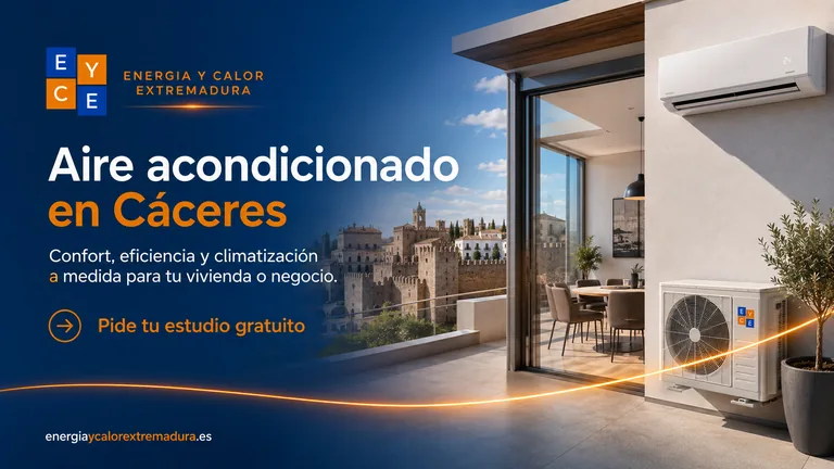 Aire acondicionado instalado en una vivienda de Cáceres