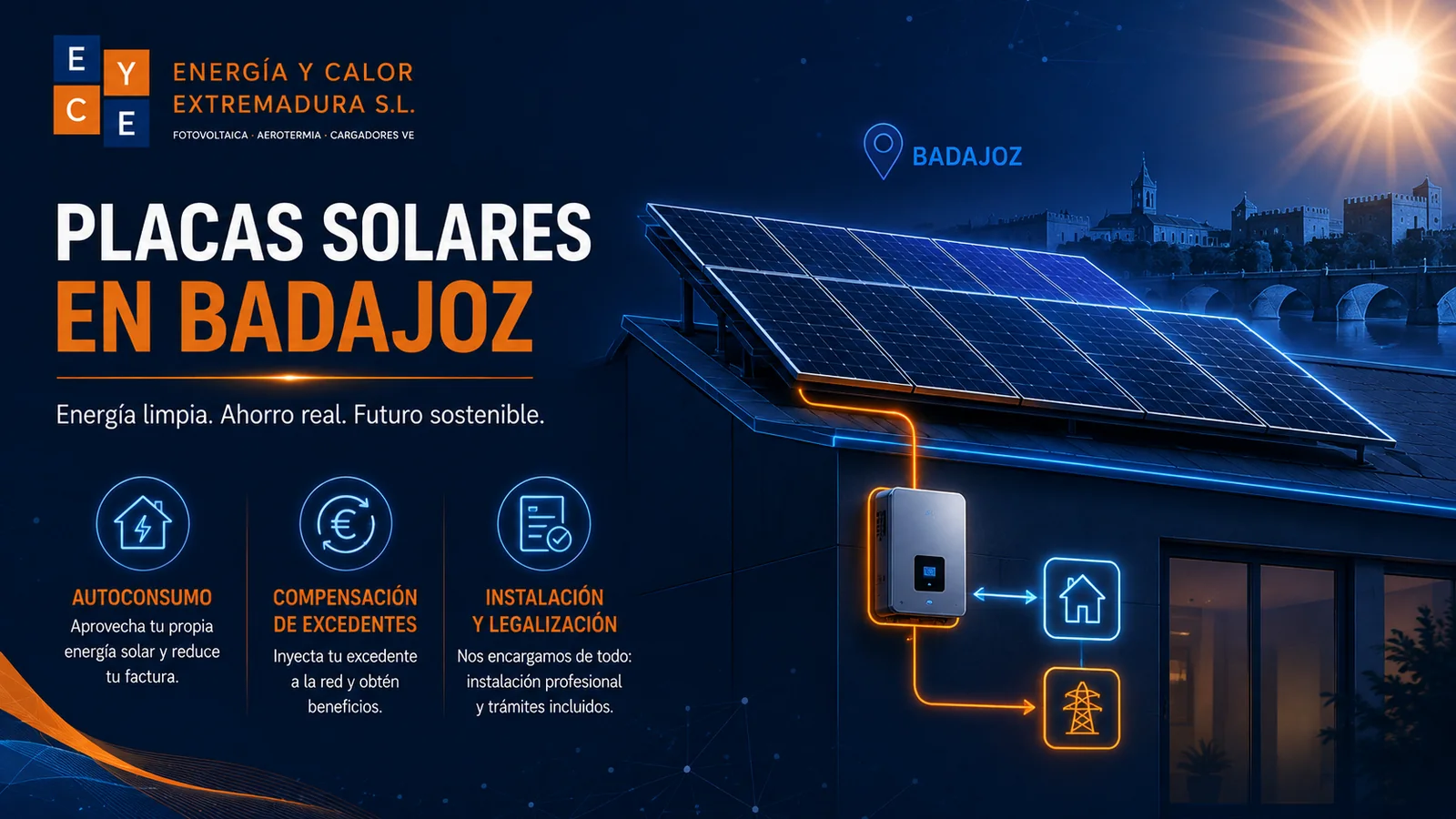 Instalación de placas solares en Badajoz — Energía y Calor Extremadura