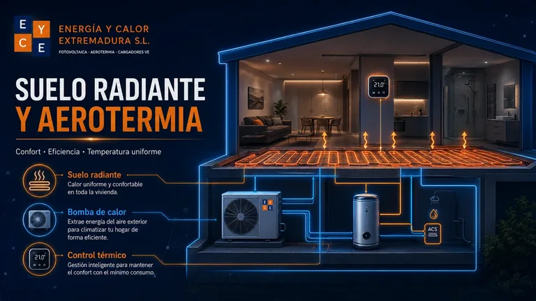 Funcionamiento del suelo radiante con aerotermia