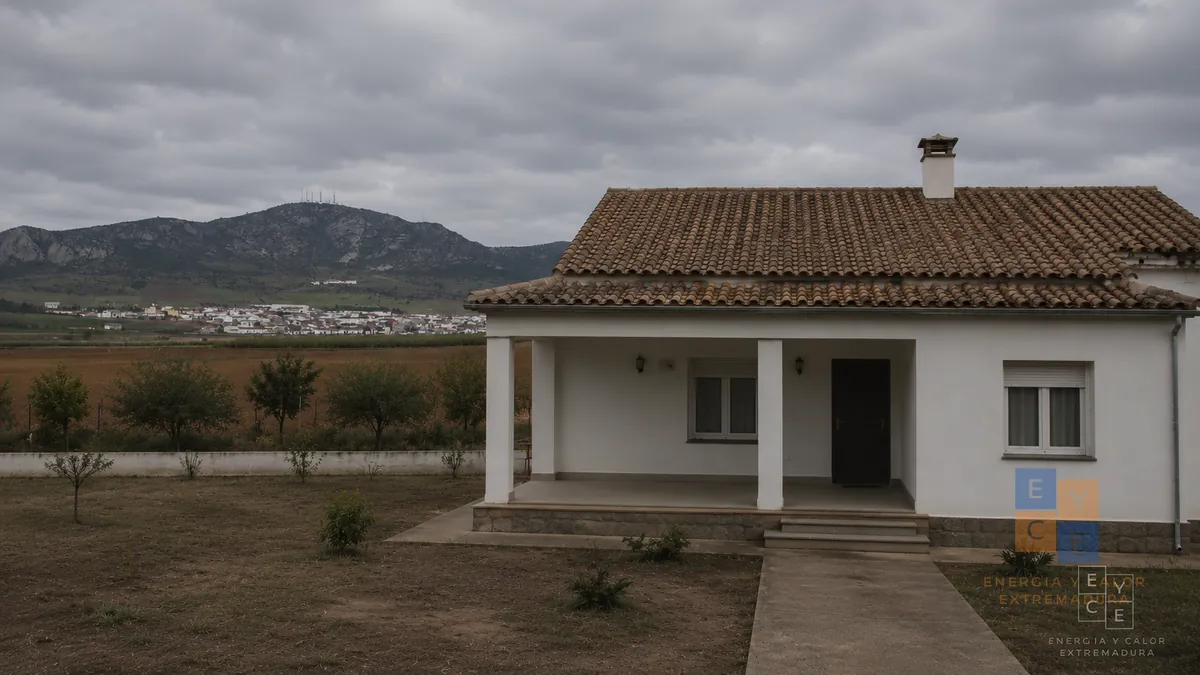 Sistema anterior con caldera de gasoil en vivienda unifamiliar de Arroyo de San Serván
