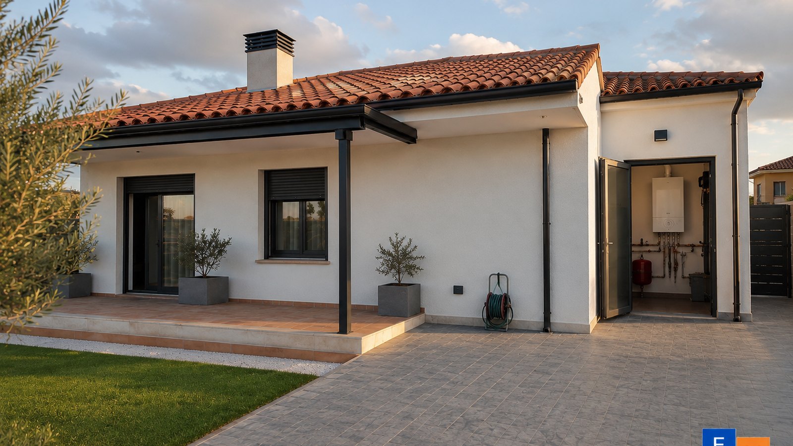 Antes — vivienda en Badajoz con sistema de climatización convencional, sin placas solares