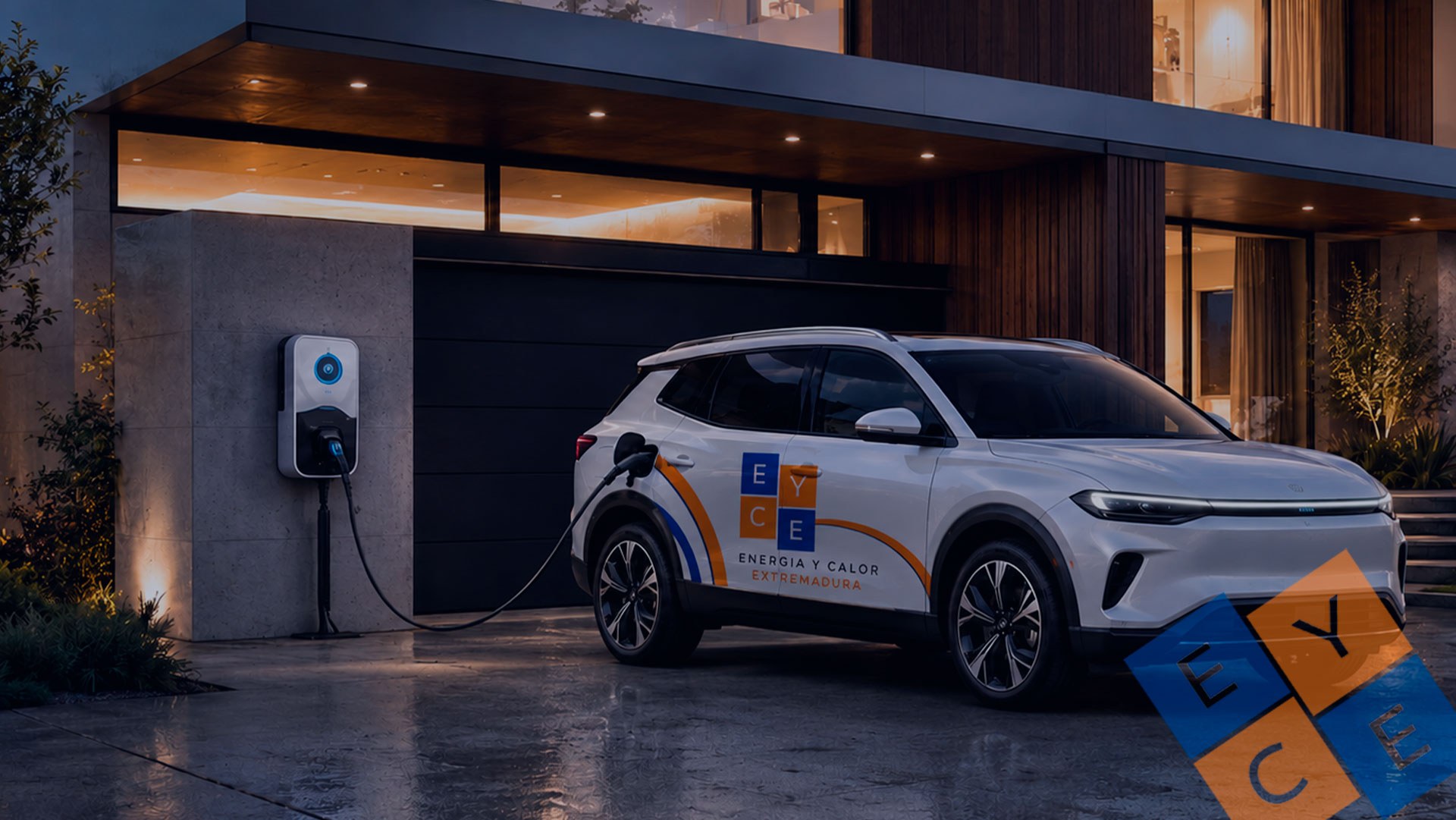 Vehículo eléctrico cargando con un cargador doméstico de pared
